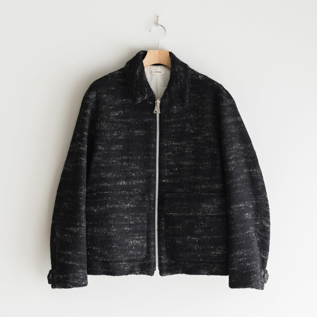 INTÉRIM - DOUBLE FACE HAIRY BABY LAMA WOOL SPORTS JACKET【LAST 1