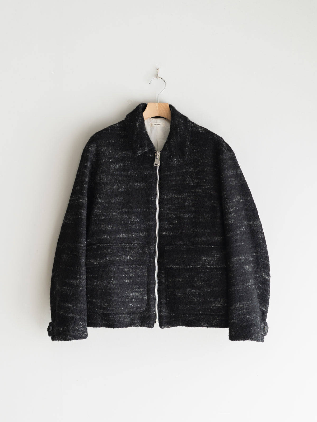 INTÉRIM - DOUBLE FACE HAIRY BABY LAMA WOOL SPORTS JACKET【LAST 1