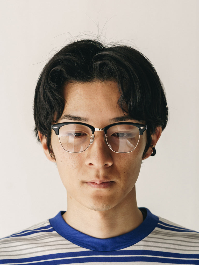 NOCHINO OPTICAL - YUGEN #1 GLOSS BLACK & CHAMPAGNE GOLD × CLEAR to