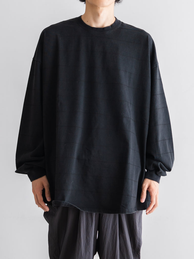 XXL YGM×SFC SUPER BIG LS TEE BLACK S.F.C - SIDE STRIPE SUPER BIG LS TEE (DISCHARGED) – +81