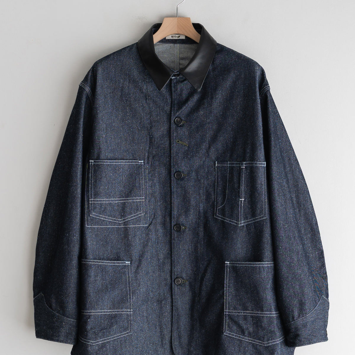 INTÉRIM - GOAT LEATHER COLLAR SILK NOIL DENIM 1st HERCULES