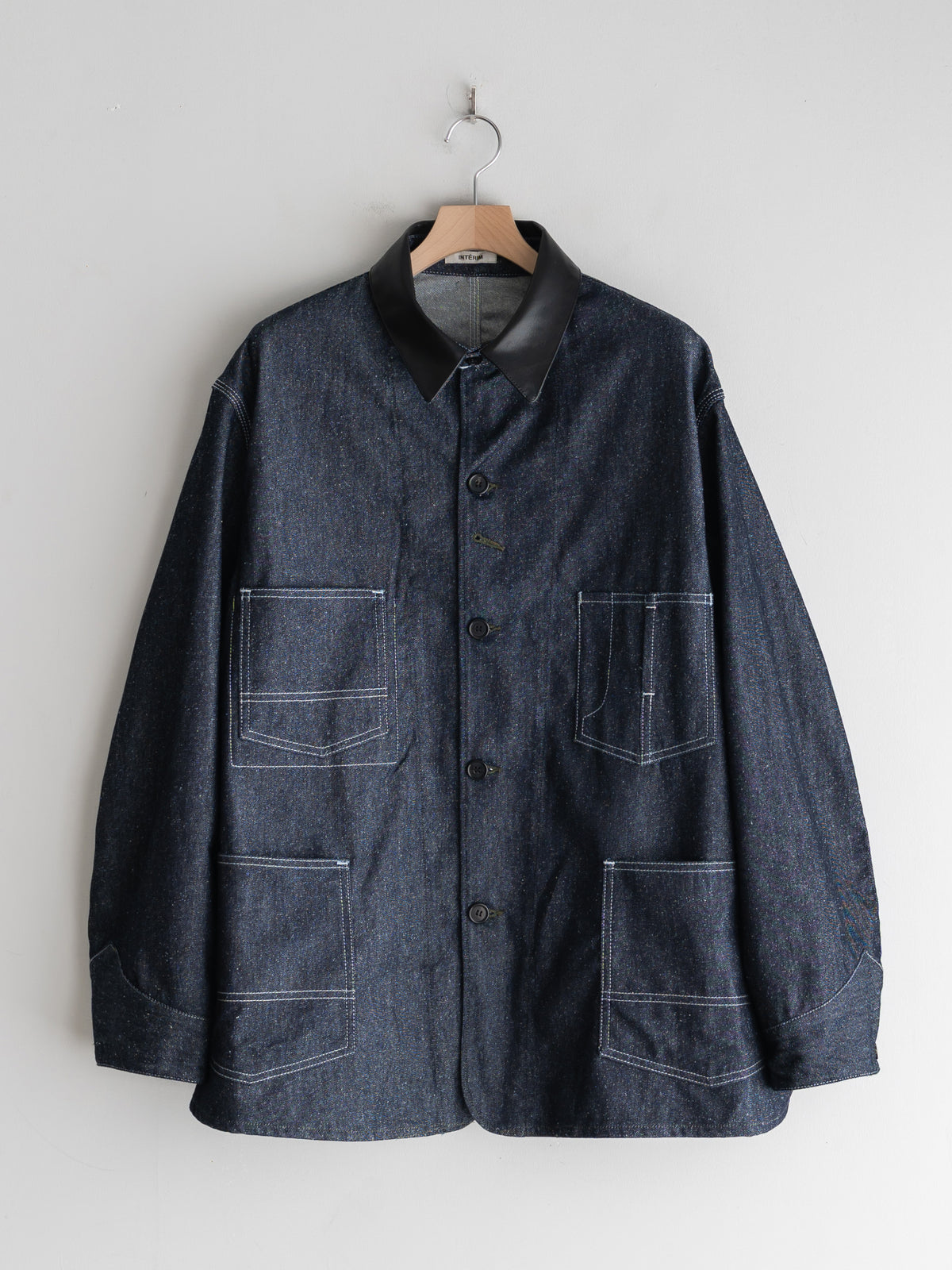 INTÉRIM - GOAT LEATHER COLLAR SILK NOIL DENIM 1st HERCULES