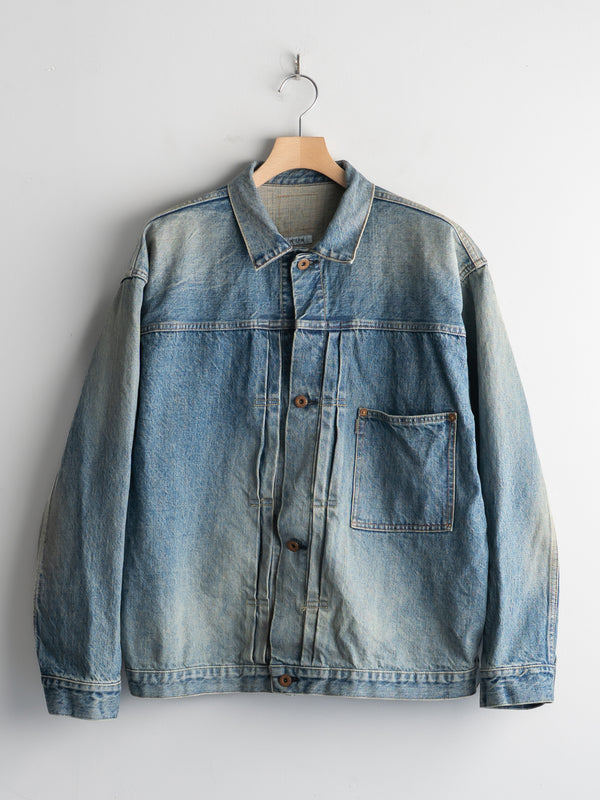 INTÉRIM - SHABBY HEAVY KIBATA SHUTTLE HYPER BIG WWII "1ST" DENIM JACKET 【LAST 1】