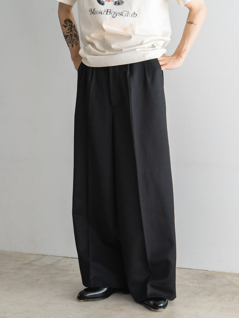 パンツ MASU Wide Trousers size 46 Black MASU - TUCKED WIDE TROUSERS – +81