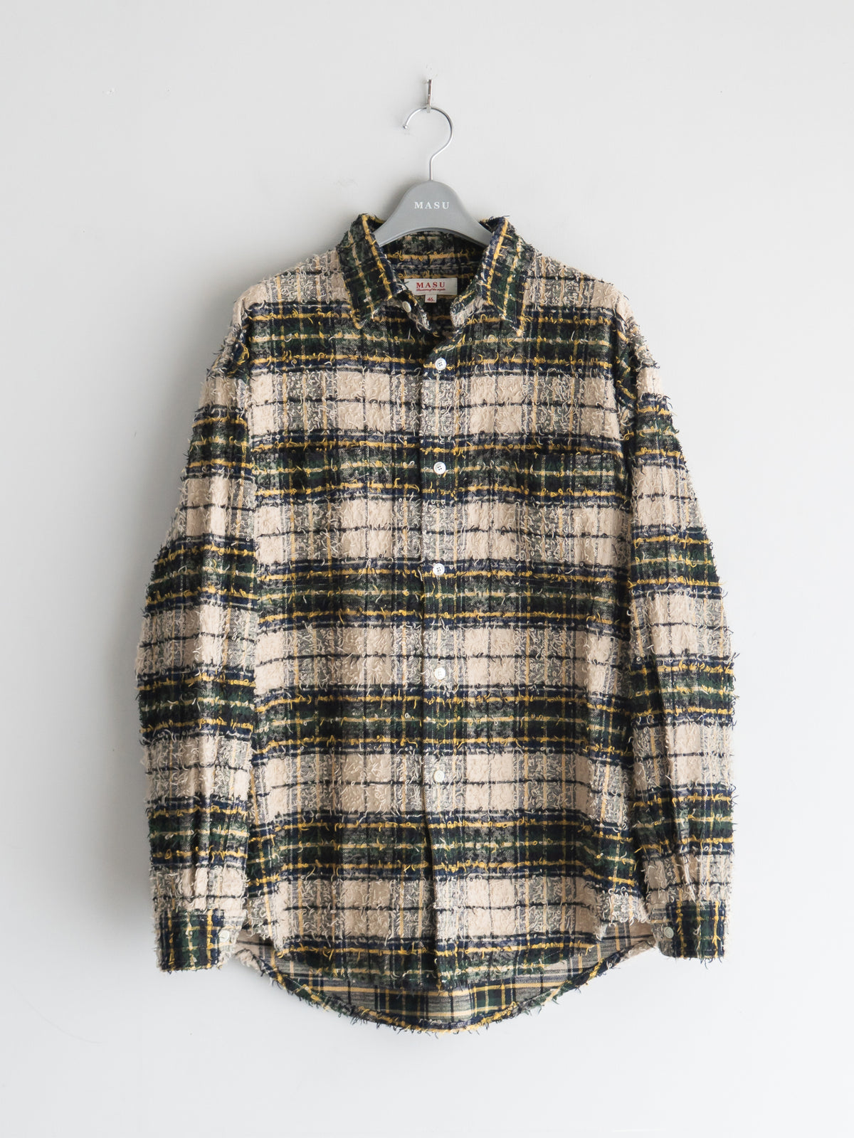 MASU 25AW　shaggy plaid shirt 46 green MASU 25AW shaggy plaid shirt 46 green MASU 25AW shaggy plaid shirt