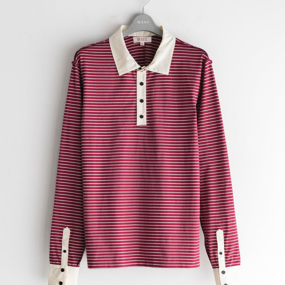 み*や様 MASU 26SSOPPOSITE STRIPE PULLOVER S MASU(エムエーエスユー)のOPPOSITE STRIPE PULLOVER SHIRT BLACKの通販