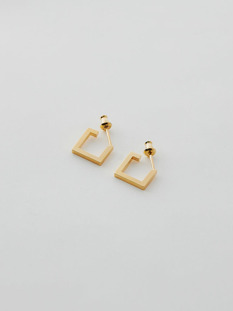 WEISS Pair Square Earring GOLD 1